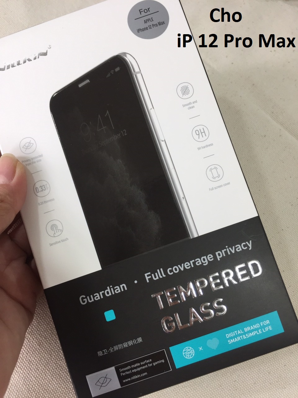 Cường lực chống nhìn trộm full màn hình cho iP 12 mini / 12 Pro / 12 Pro Max Nillkin Guardian - Hàng chính hãng