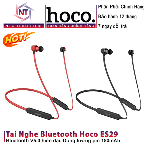 Tai Nghe Bluetooth Choàng Cổ Thể Thao Hoco ES29 Wireless 5.0 - Nghe Nhạc Và Đàm Thoại 16H Liên Tục