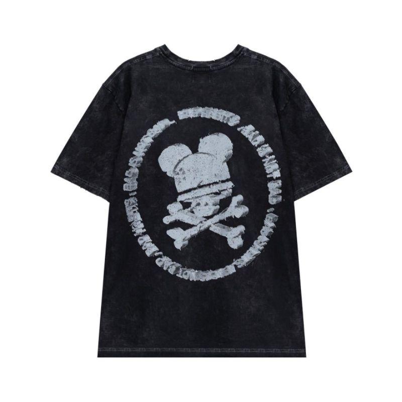 Áo thun unisex tay lỡ vải wash đầy đủ tag cổ tag tay - Hany shop