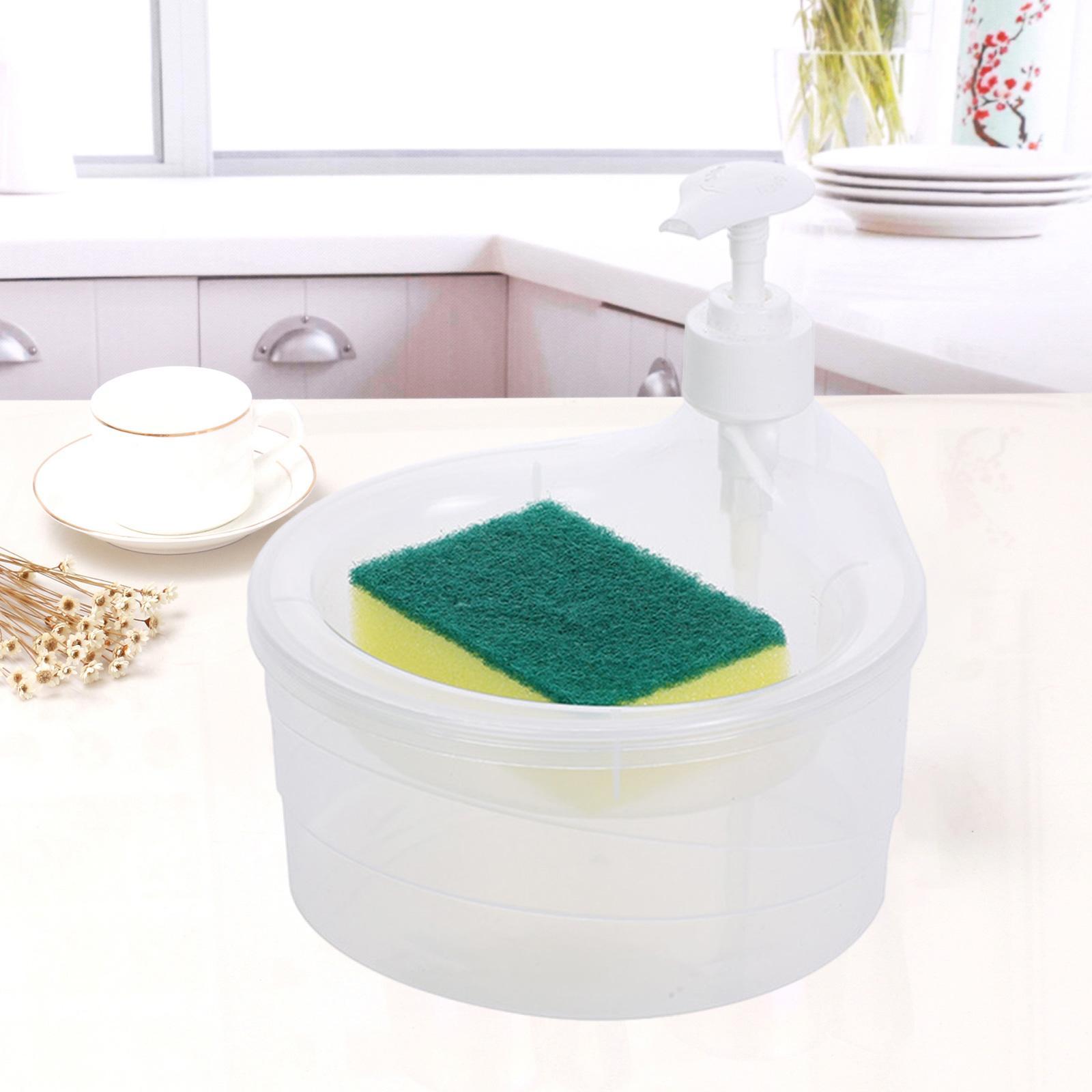 Soap Dispenser and Scrubber Holder Practical Kitchen Soap Dispenser for Home