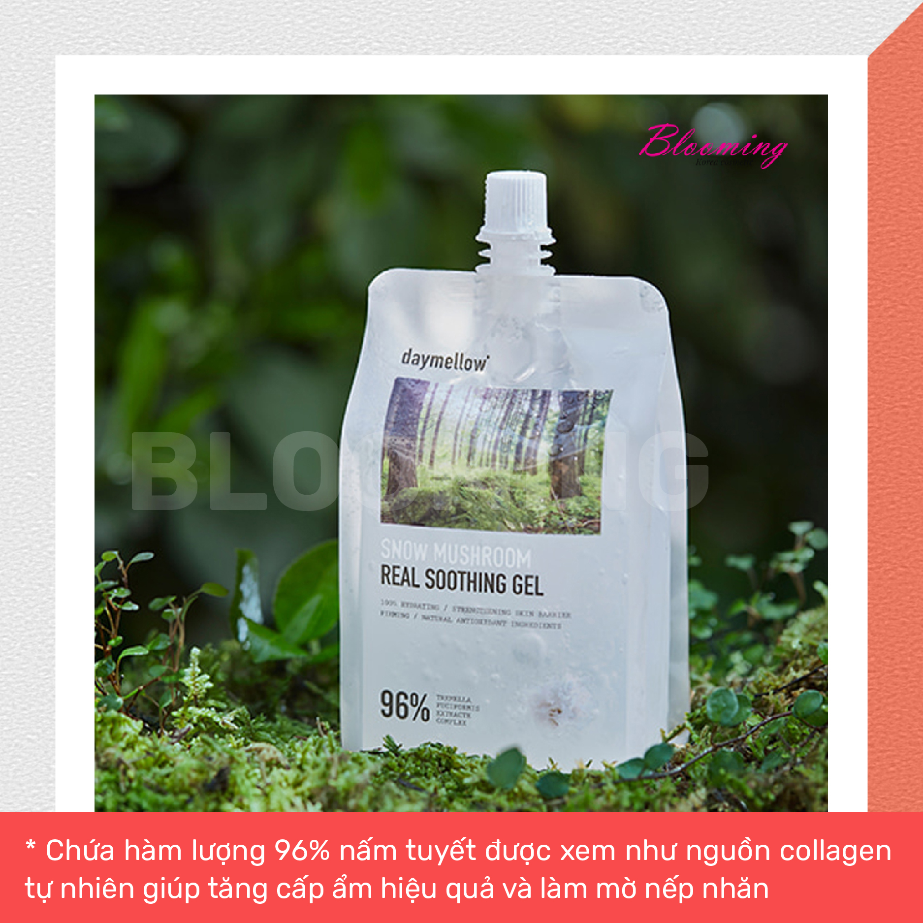 Gel ngăn ngừa lão hóa, giảm nếp nhăn, mờ nám và tàn nhang Daymellow Snow Mushroom Real Soothing 300ml