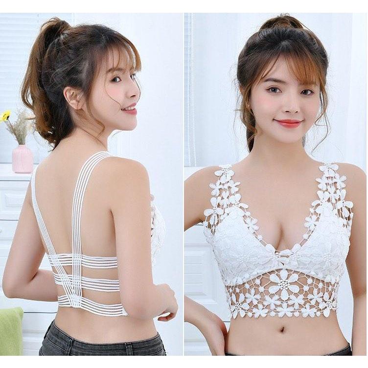 Áo 2 dây ren hoa cúc ngọc trai nhân tạo thời trang cực xinh