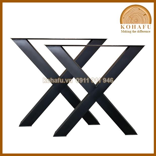 Chân bàn sắt hộp sơn tĩnh điện màu đen Kohafu