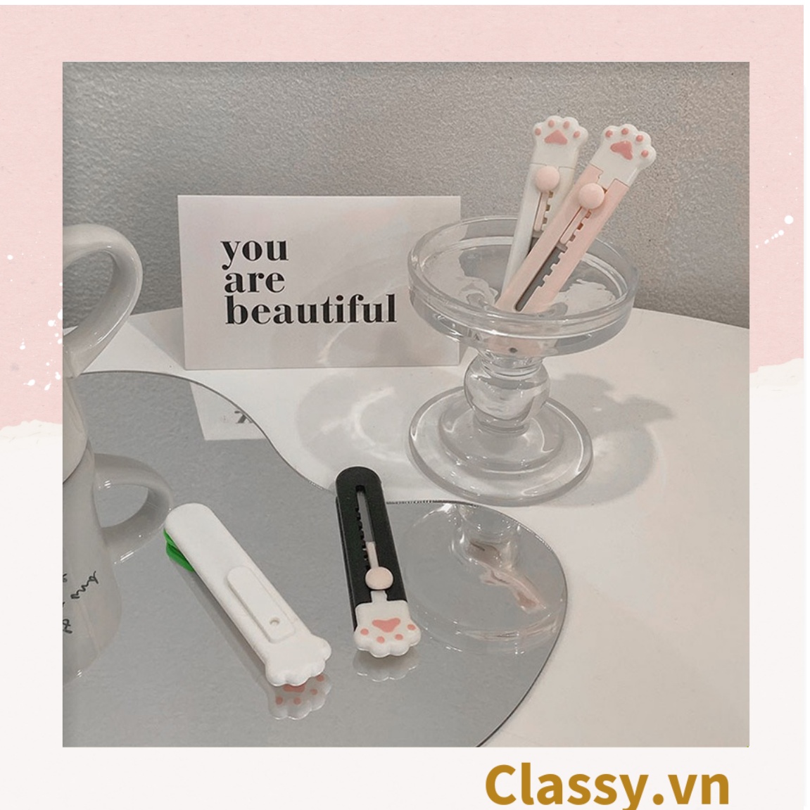 Dao Dọc Giấy Chân Mèo Classy Dễ Thương PK642