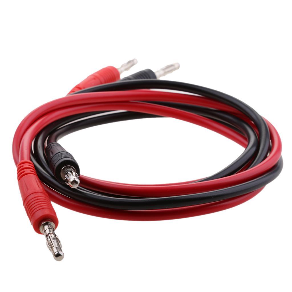 8 Pieces 1m 4mm Silicone Banana Plug to Stackable Banana Plug Test Cable Lead for Multimeter