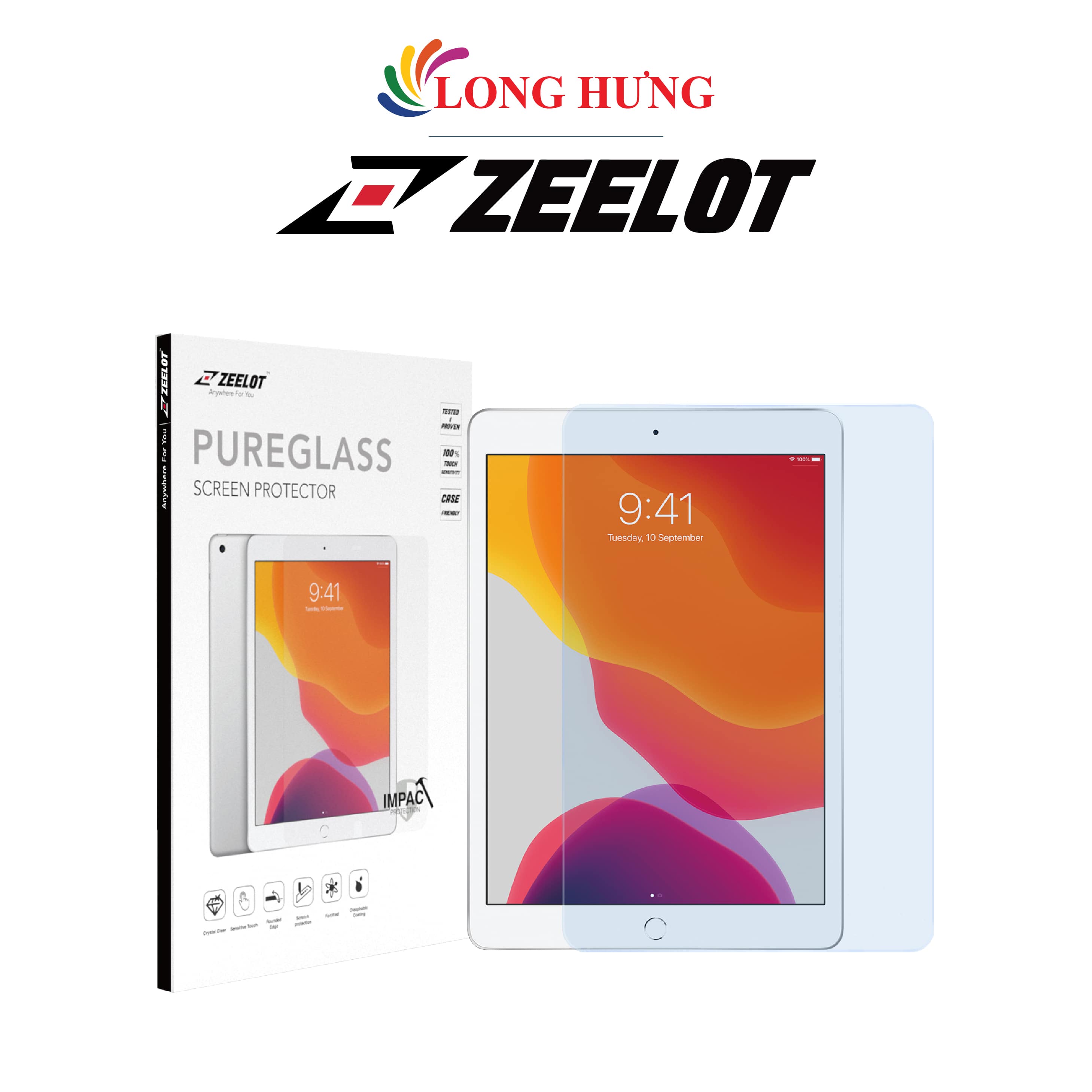 Dán màn hình cường lực chống tia xanh Zeelot iPad 10.2 inch - Hàng chính hãng