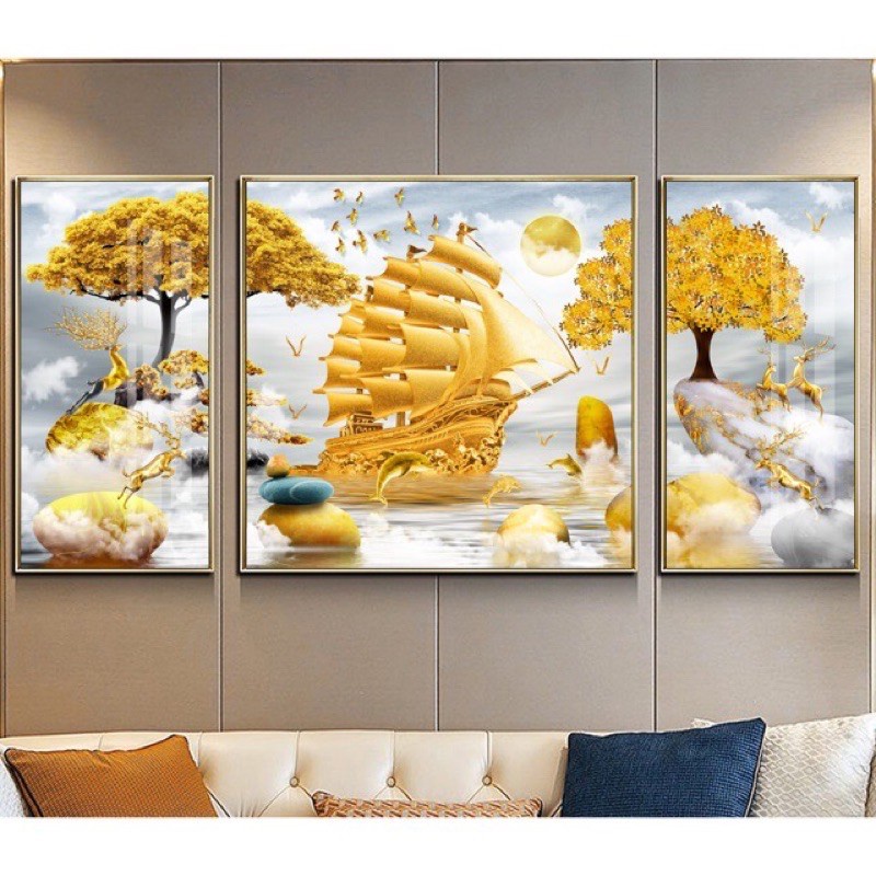 TRANH TREO TƯỜNG - TRANH TRÁNG GƯƠNG TREO PHÒNG KHÁCH SANG TRỌNG - TRANH TRÁNG GƯƠNG THUẬN BUỒM XUÔI GIÓ