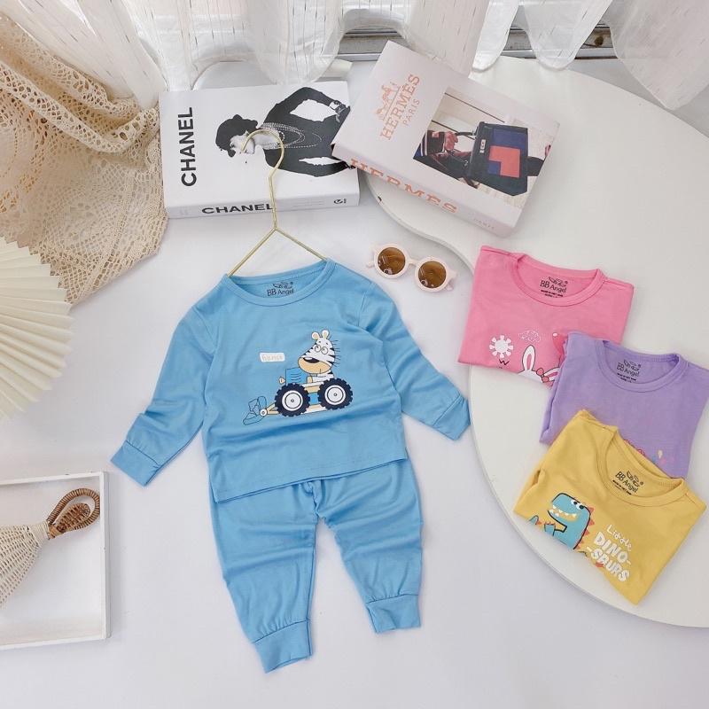 Bộ dài tay thun lạnh in hình cho bé trai/ bé gái