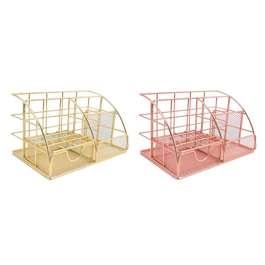 2Pcs Desk Organizer Supplies 4 Upright Sections Office School Pen Holder