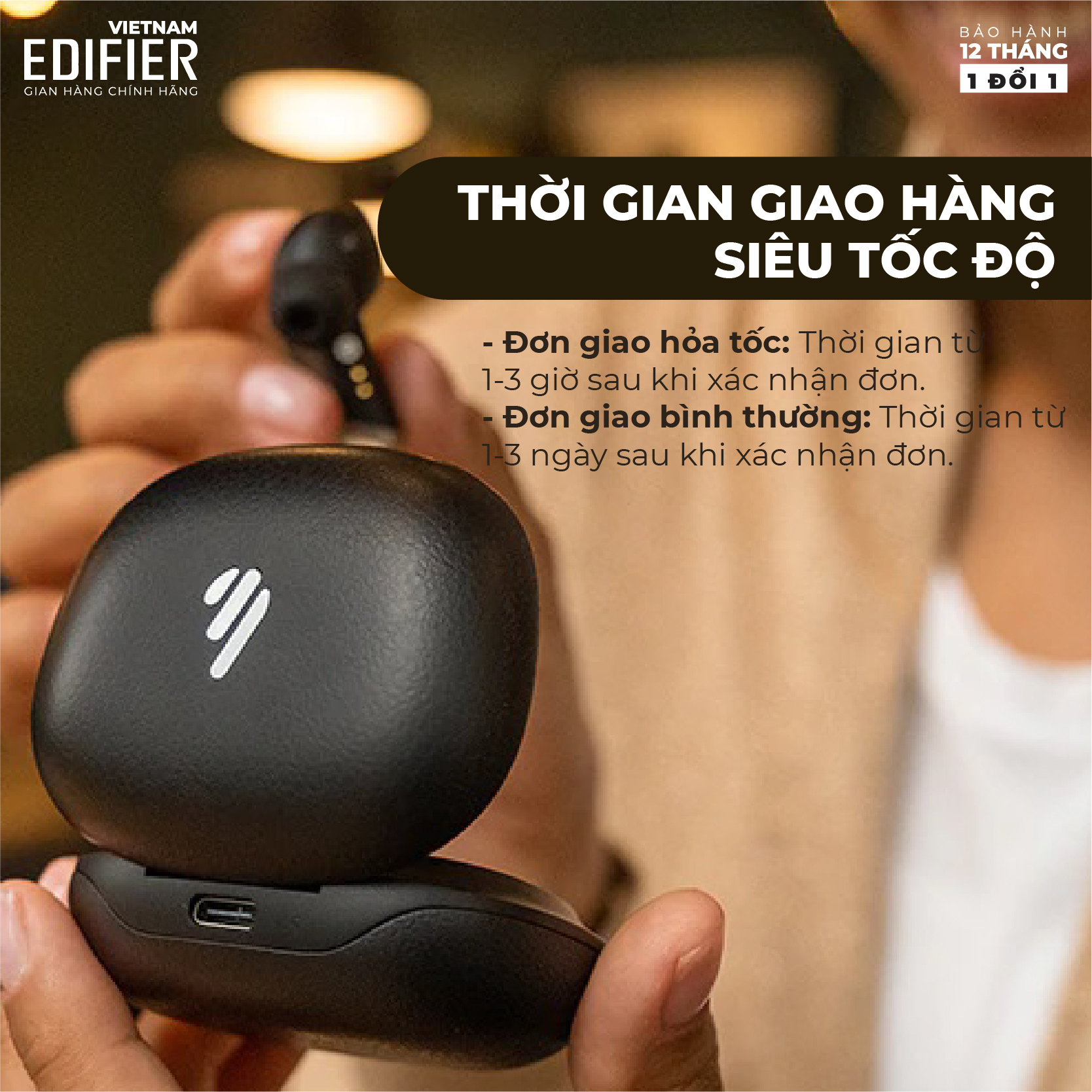 Tai nghe Bluetooth 5.0 EDIFIER TWS NB2 Âm thanh Stereo Chống nước IP54 - Hàng chính hãng