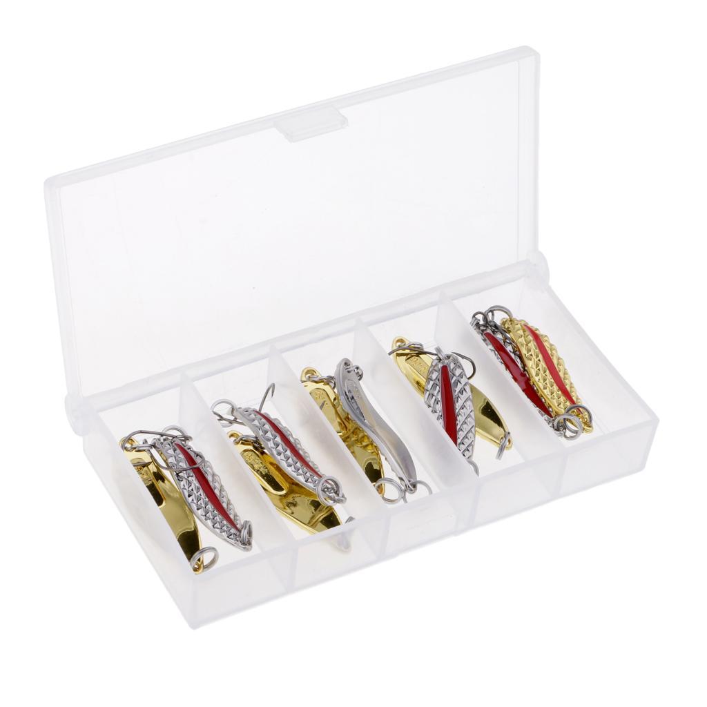 10pcs Fishing Baits Metal Spinner Spoon Fishing Lures 2.5g 3.5g Red/Luminous