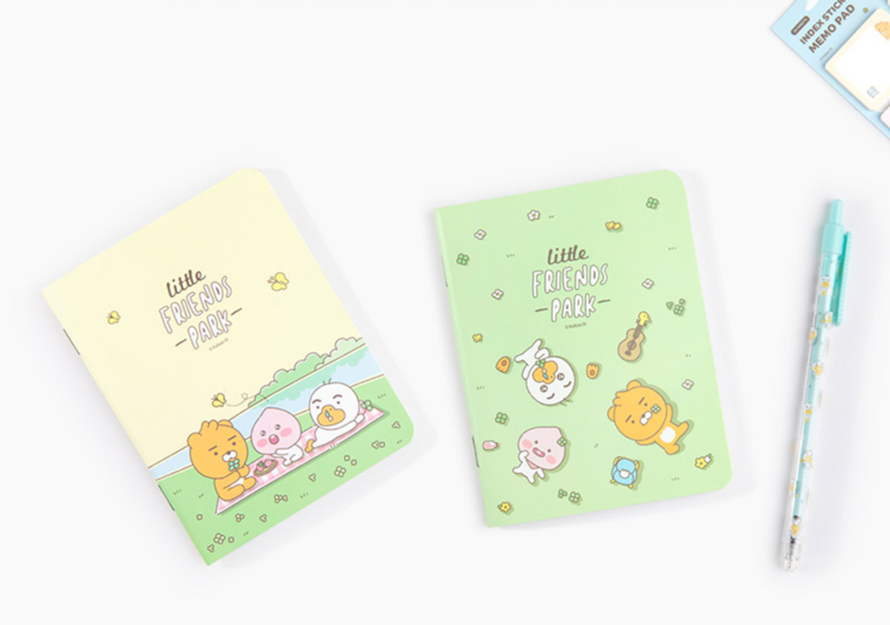 Sổ Tay Mini Little Friends Park Blue Kakao Friends Chính Hãng