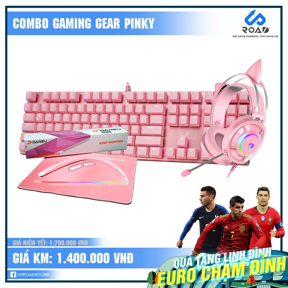 Bộ Combo Pinky: Chuột EM908, Tai nghe EH469, Phím EK810, Pad ESP100 - Hàng Chính Hãng