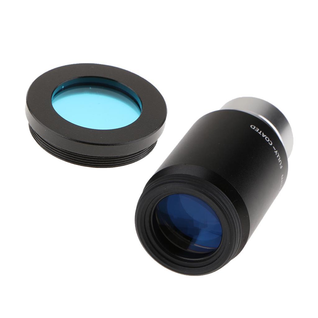 Plossl Telescope Eyepiece 32mm PL32 Lens 52 Degree & Moon Planet Filter Blue
