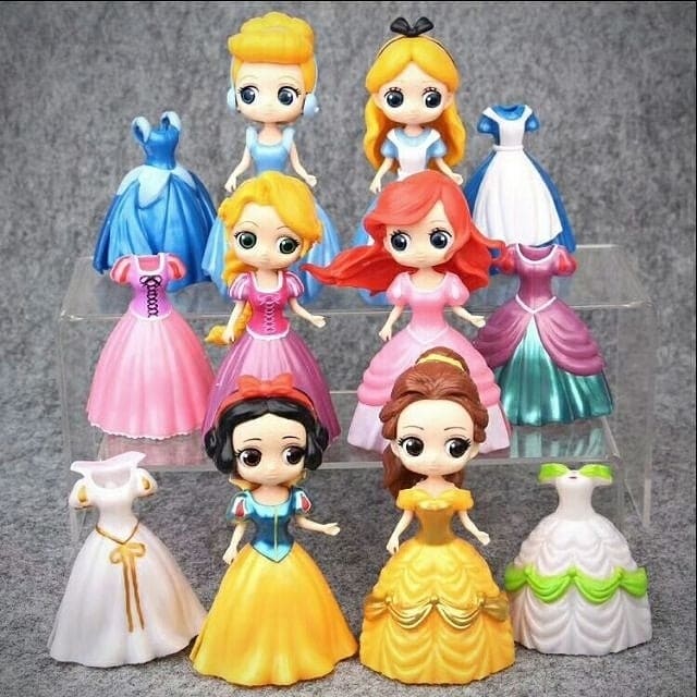 Đồ chơi búp bê thay váy: Set 1 búp bê công chúa Disney cổ tích kèm 3 váy dạ hội thời trang thay đổi