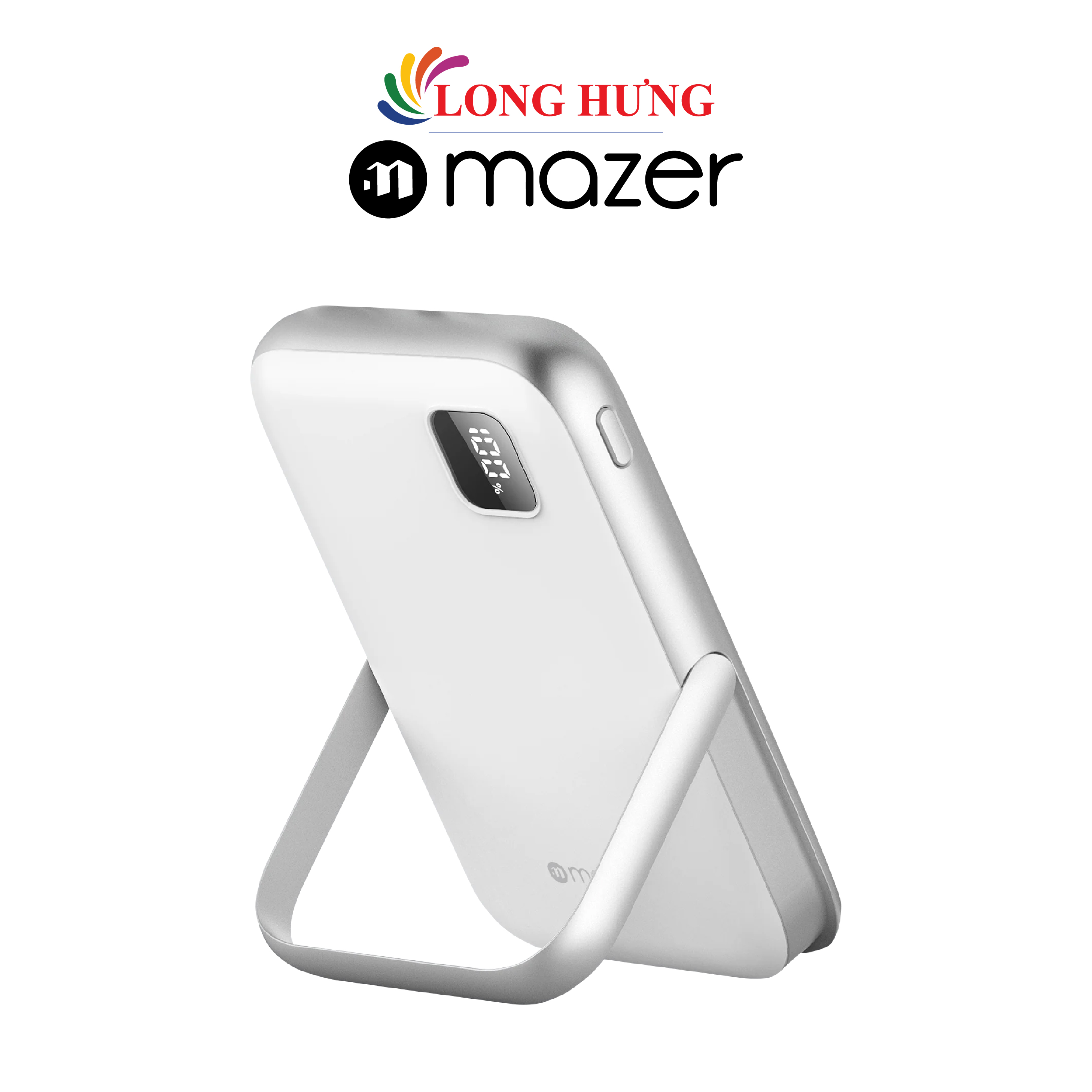 Sạc dự phòng kiêm sạc không dây Mazer Smallest MagAir 15W Charge.Stand 10000mAh PD20W M-MAGAIR16 - Hàng chính hãng