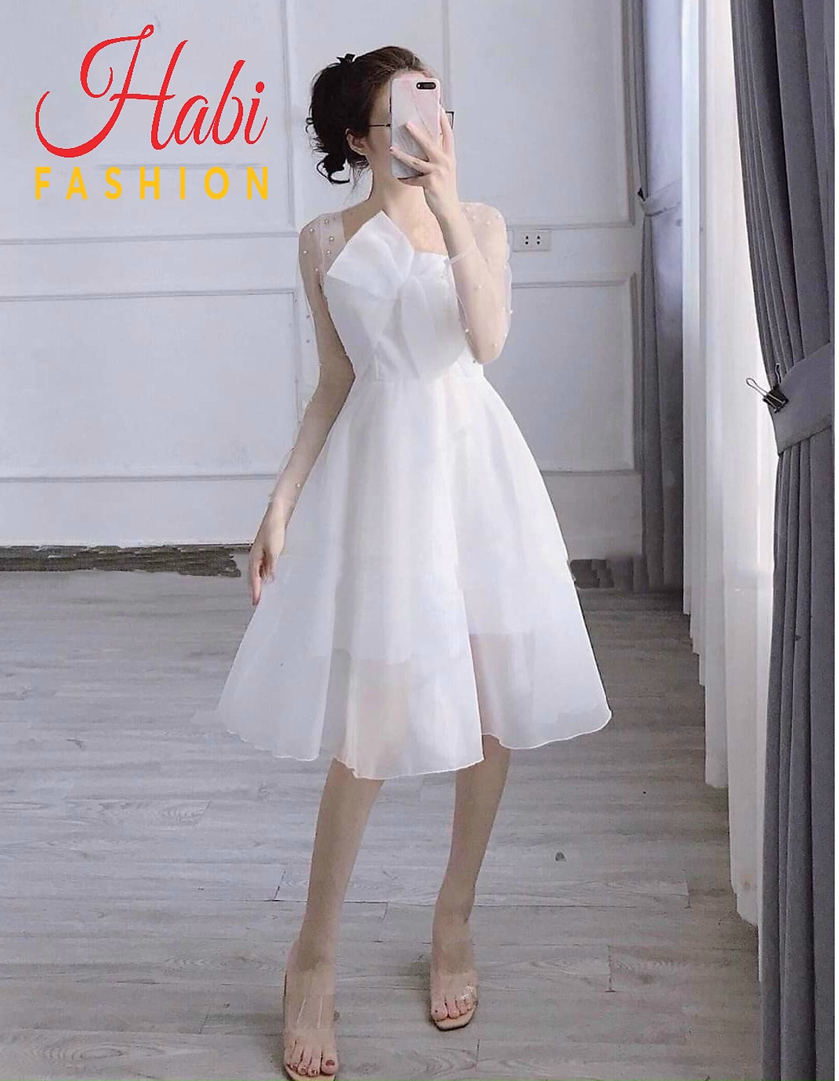 Đầm Hoa Xoè Công Chúa Tay Phồng YM Concept