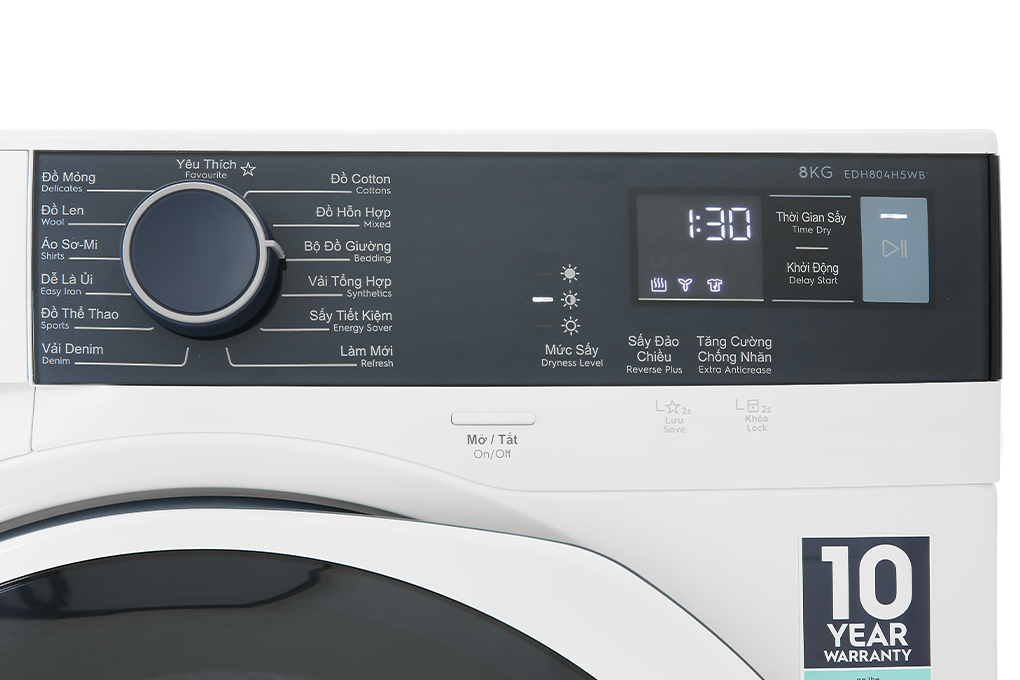 Máy sấy bơm nhiệt Electrolux 8 kg EDH804H5WB - Hàng chính hãng - Giao HCM và 1 số tỉnh thành