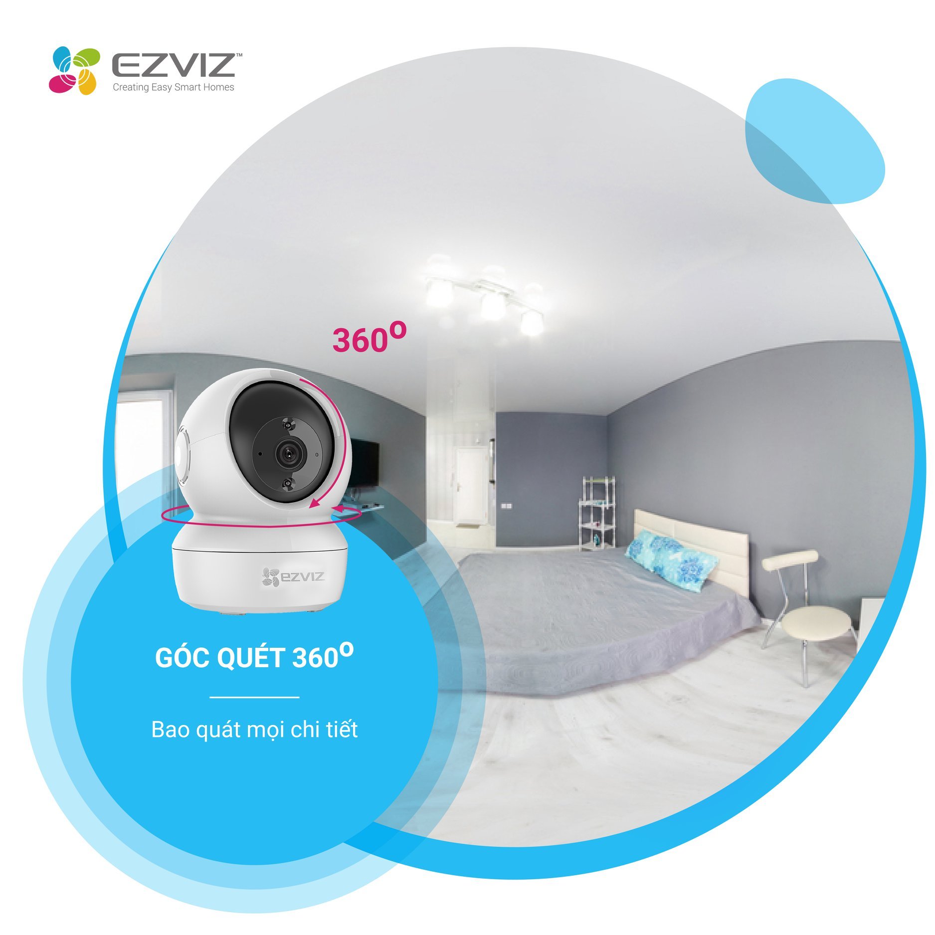 Camera WI-FI EZVIZ C6N-1080P, Smart IR Quan Sát Ban Đêm 10m, Trong Nhà Đàm Thoại 2 Chiều, theo Chuyển Động Thông Minh--Hàng Chính Hãng