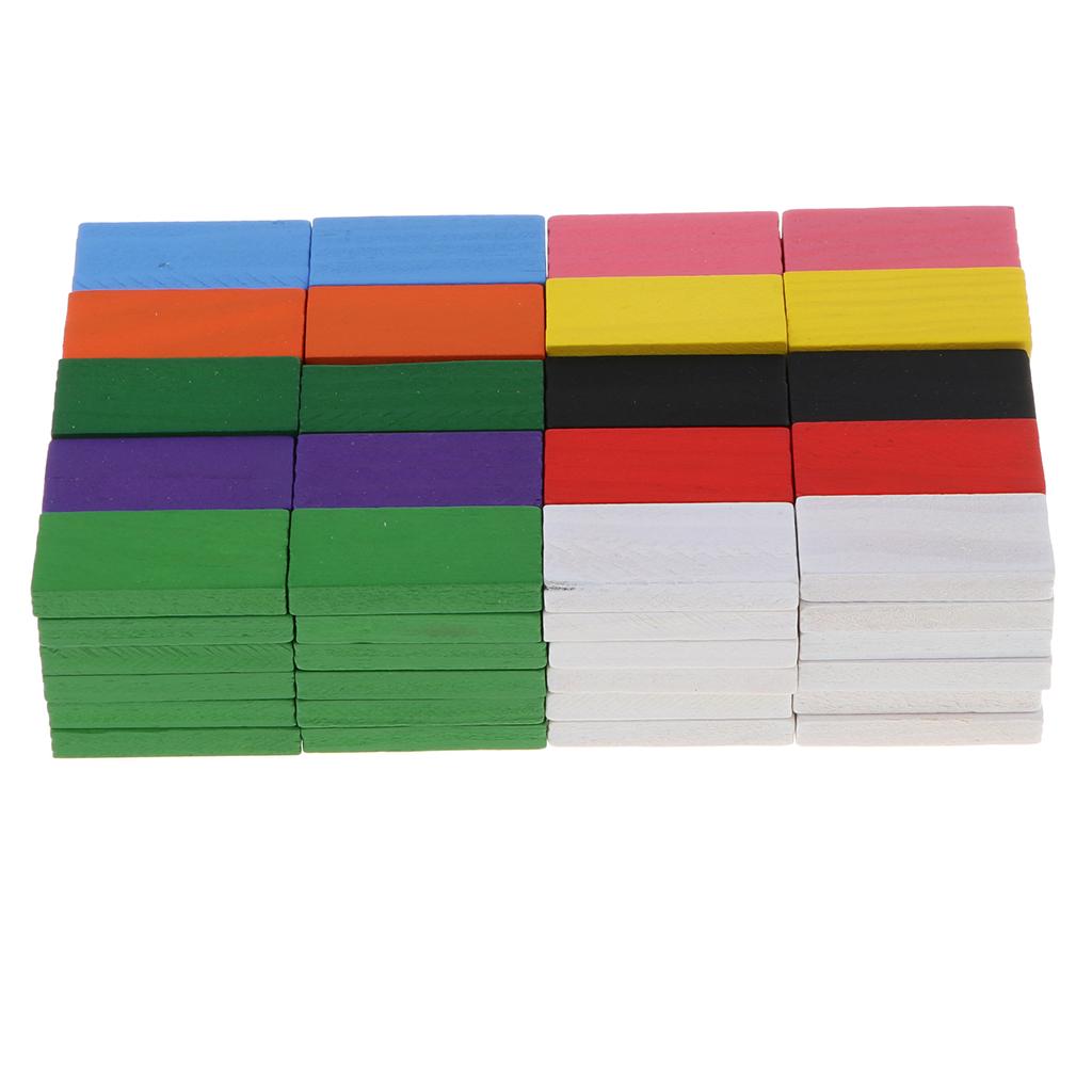 120pcs Wooden Dominos Block Set Educational Toy Domino Racing Game 10 color