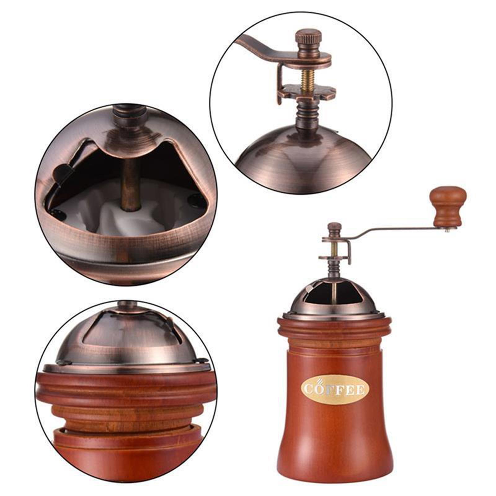 Manual Coffee Grinder Coffee Bean Grinder Vintage Antique Wooden Hand Crank