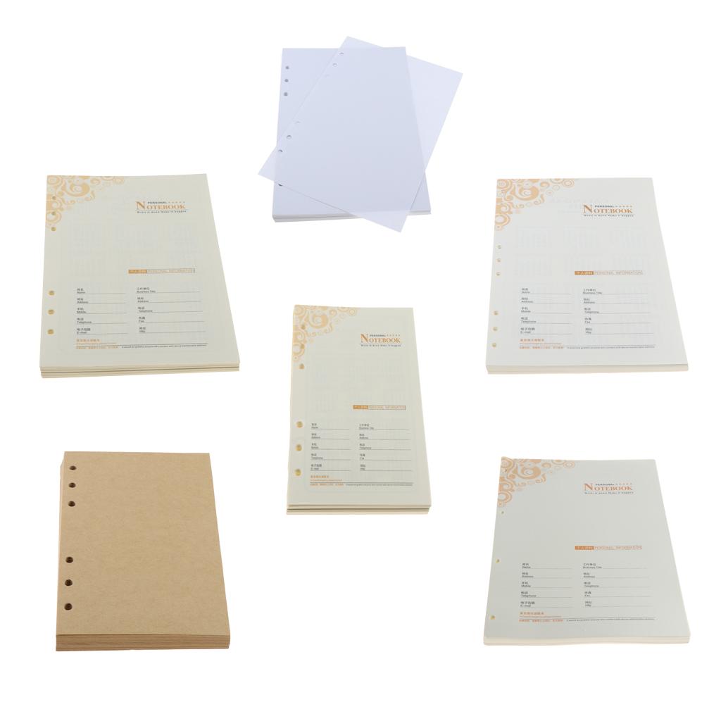A5 Notebook Filler Paper Refillable Pages for Binder Planner 6 Holes