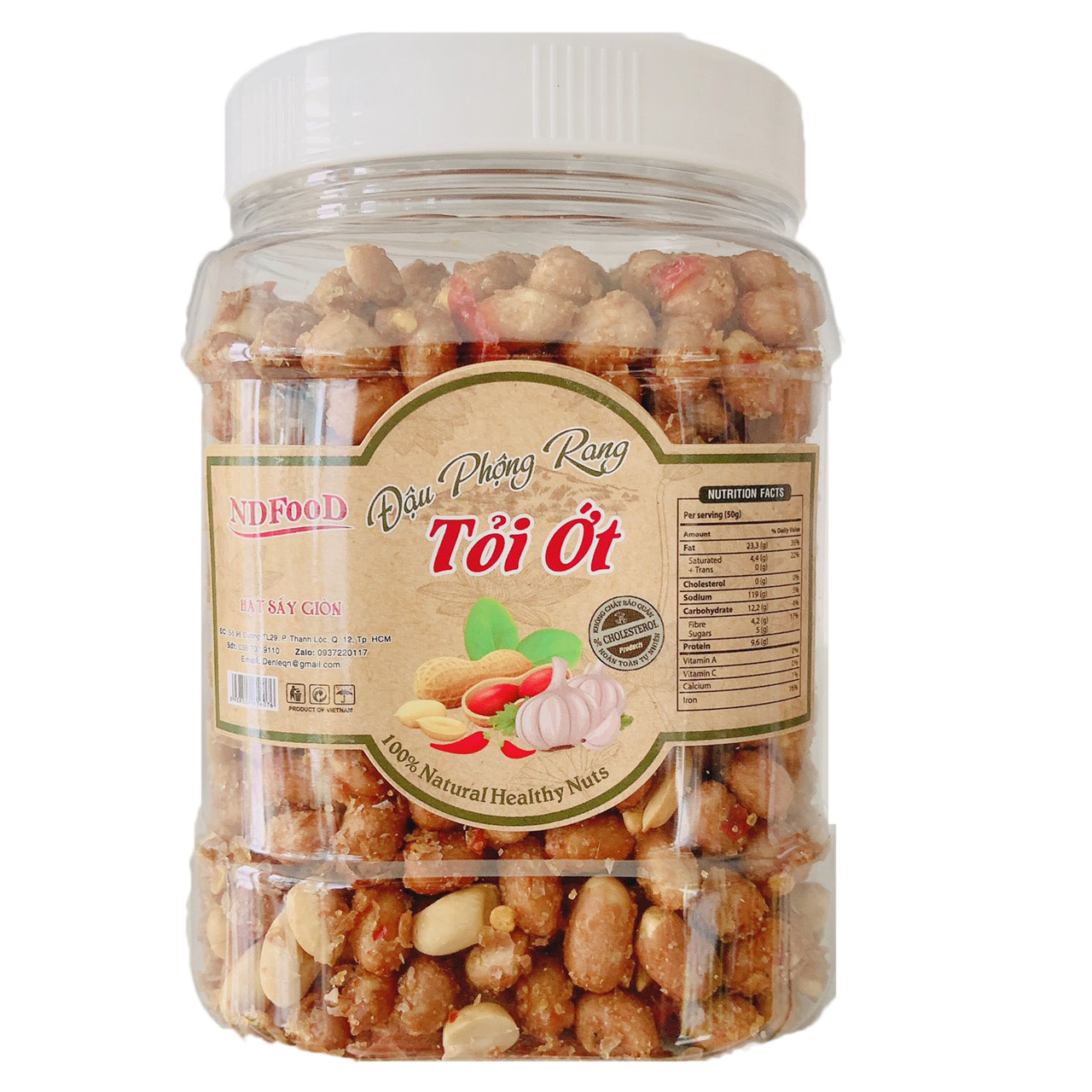 500G ĐẬU PHỘNG RANG TỎI ỚT GIÒN THƠM ĐẬM VỊ