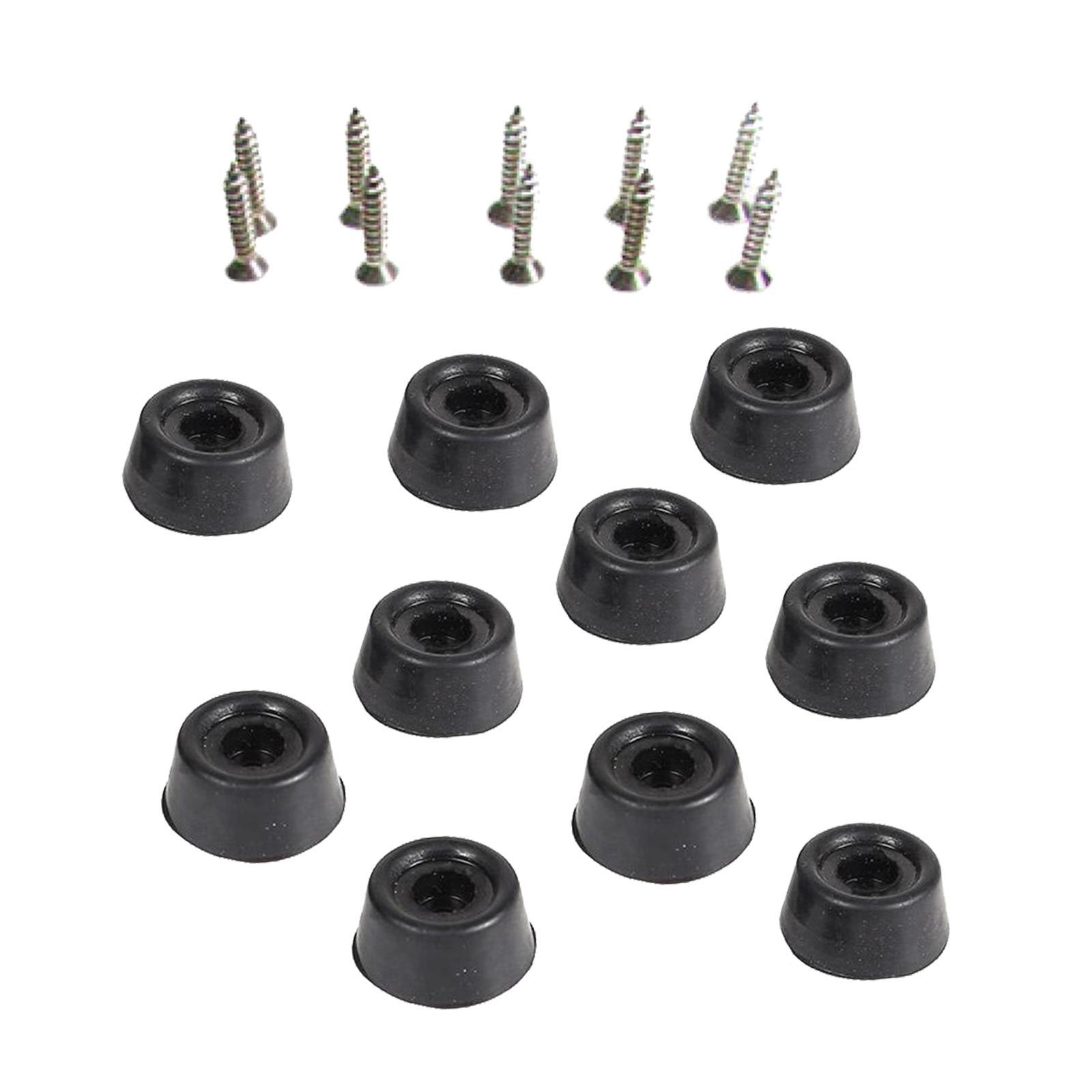10pcs Billiard Cue Bottom Cover Billiard Cue Bottom Rubber Plug Protection Pad, Black