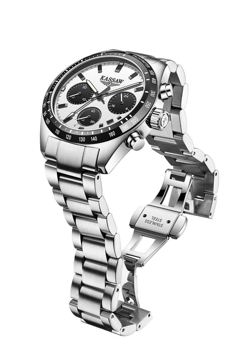 Đồng hồ nam chính hãng KASSAW Eco Drive K988-1 (Năng lượng mặt trời) Kính sapphire ,chống xước,Chống nước ,BH 24 tháng