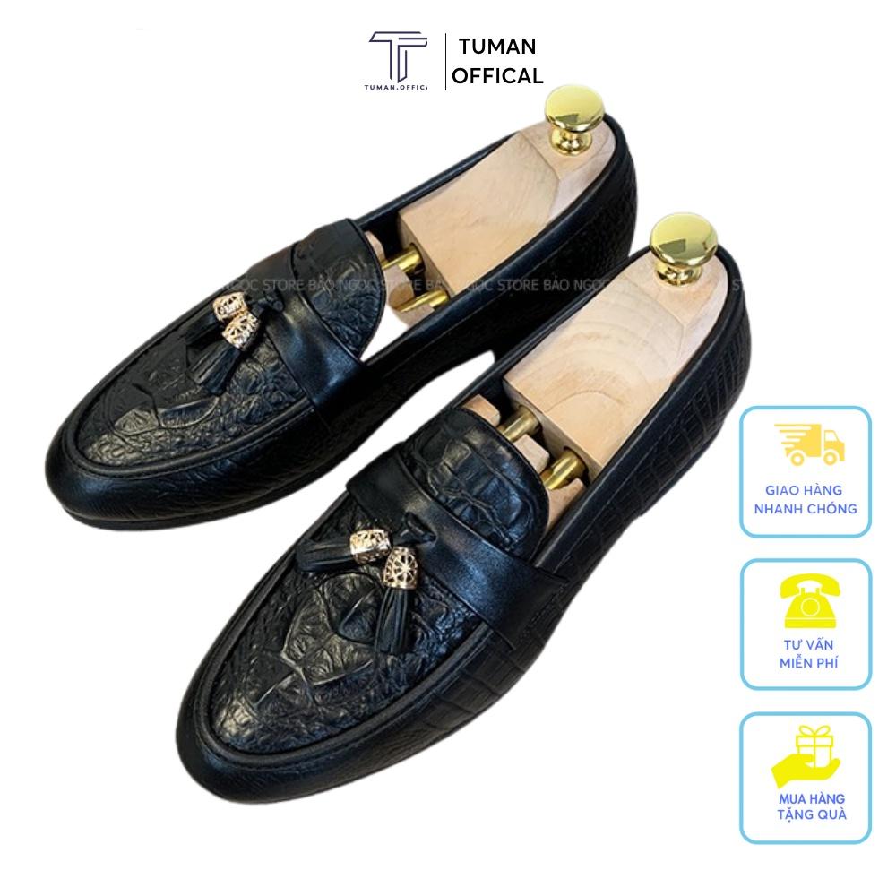 Giày Lười Nam Da Hàn Quốc công sở Đế Cao Su Đúc 3cm Mã C01