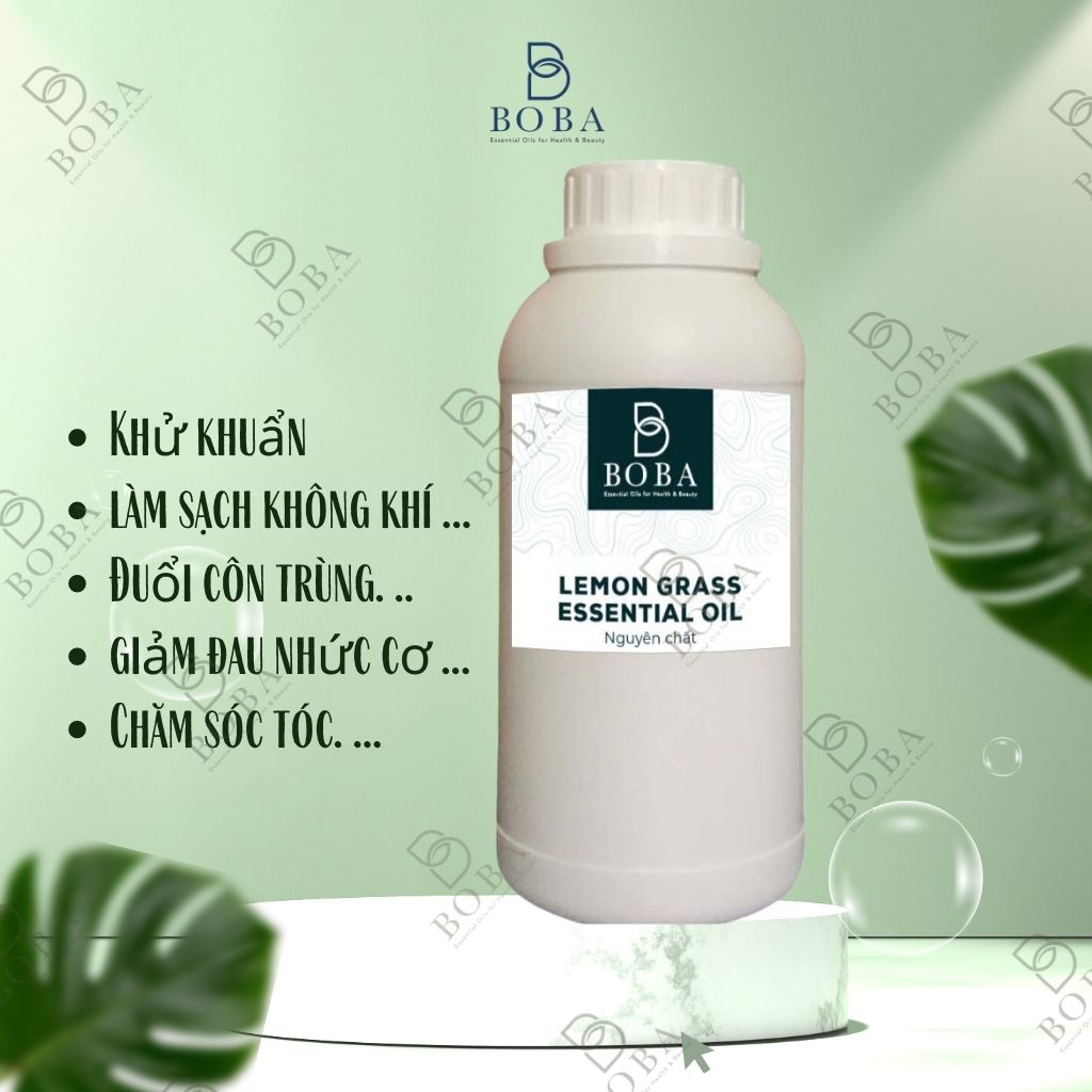 Tinh Dầu Sả Chanh BOBA Thơm Phòng, Khử Côn Trùng Chai Nhôm, Chai Nhựa Dung Tích 250,500 & 1000ML - BOBA NATURALS