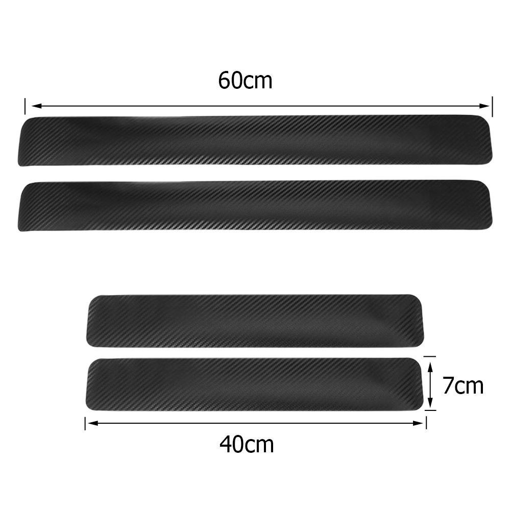 Set 4 Miếng Dán Bảo Vệ Viền Cửa Xe Hơi Họa Tiết Sợi Carbon Chống Va Chạm