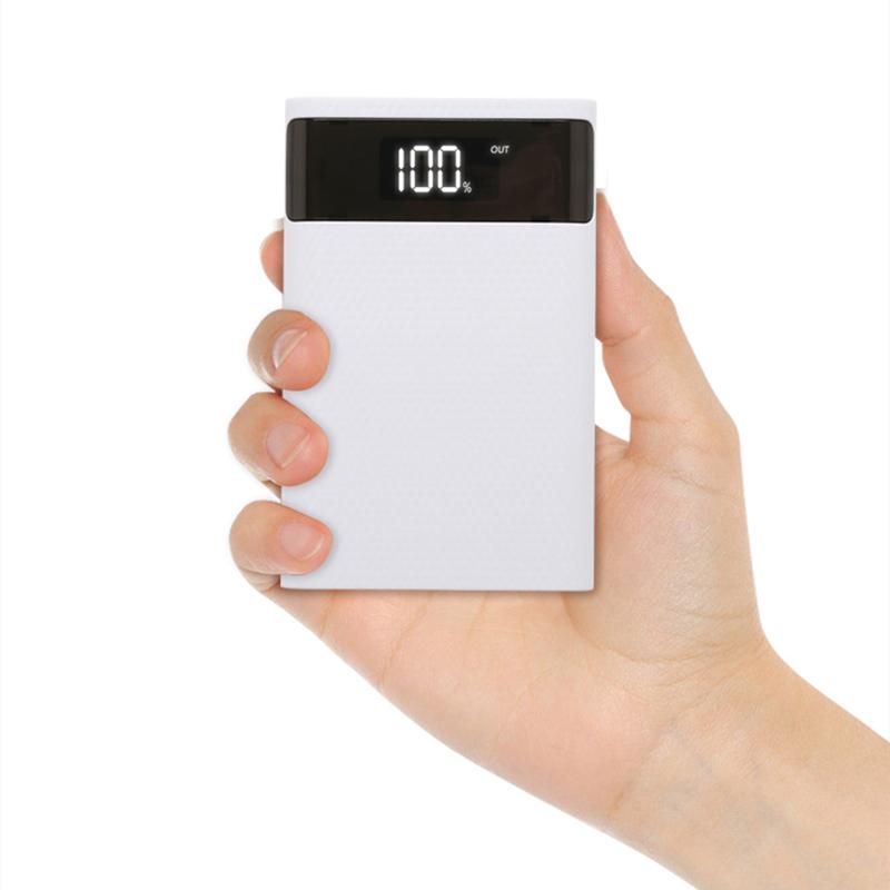 4 pin 18650 DIY Power Bank Case Hộp lưu trữ sạc 5/12V Dual USB Type C Android Giao diện Micro USB cho điện thoại thông minh Màu sắc: Trắng 5V2.1A