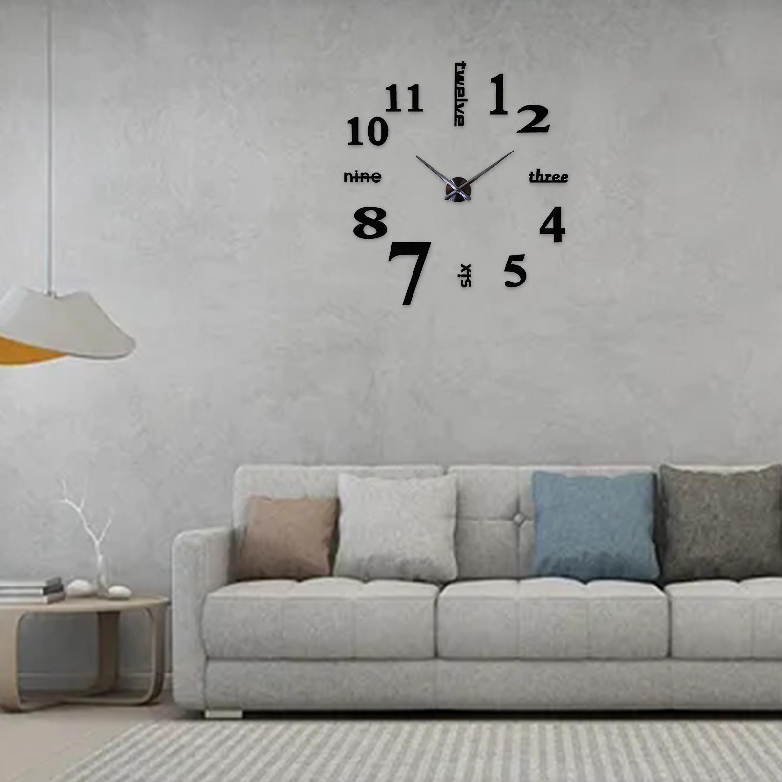 Wall Clock DIY Digital Clock Sticker Acrylic Decal for Home Decor Office