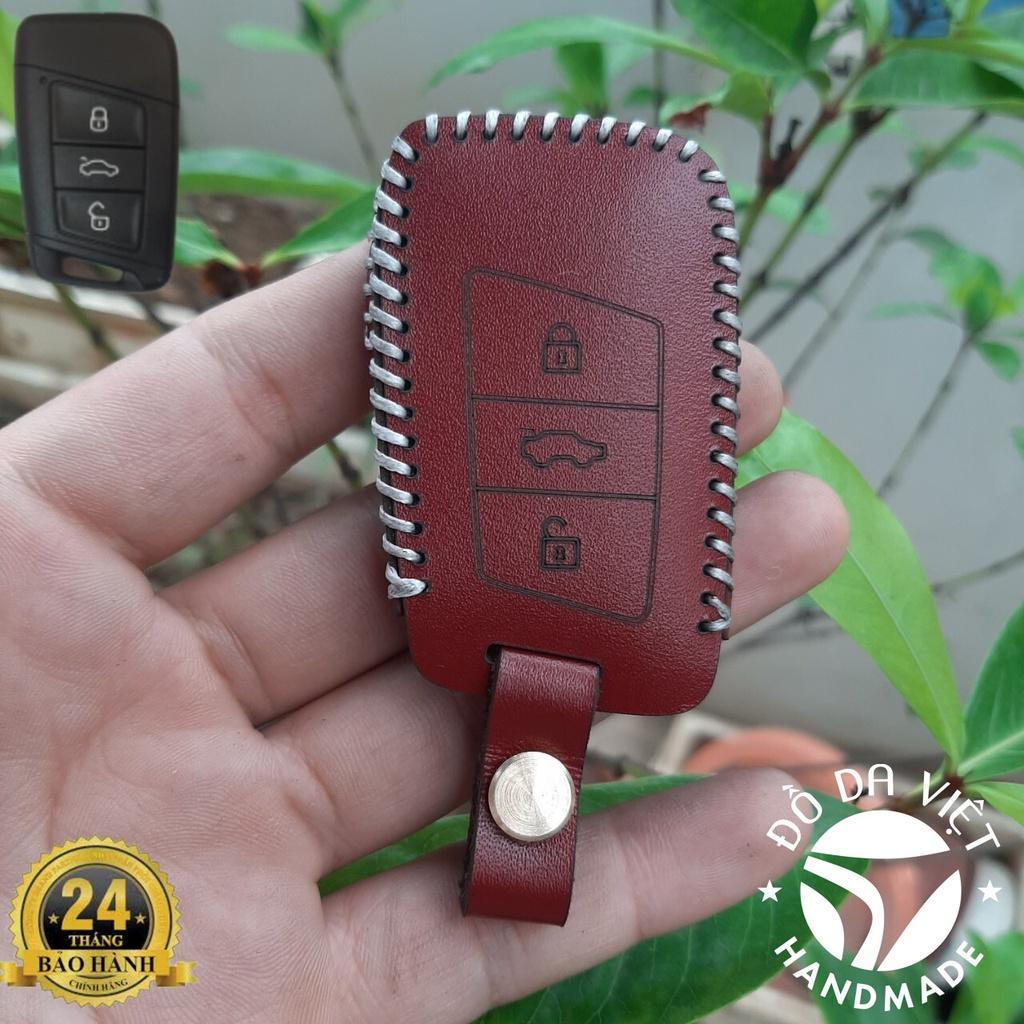 Bao da chìa khoá Ô tô Volkswagen Teramont 2022-2023. da bò thật , bảo hành 2 năm