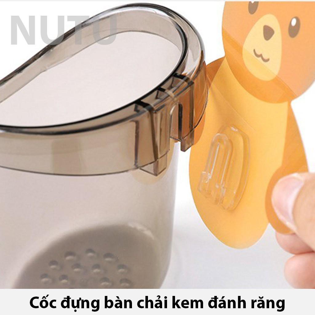 Cốc Đựng Bàn Chải Kem Đánh Răng Gắn Tường Hình Con Gấu Nhỏ Gọn Tiện Lợi