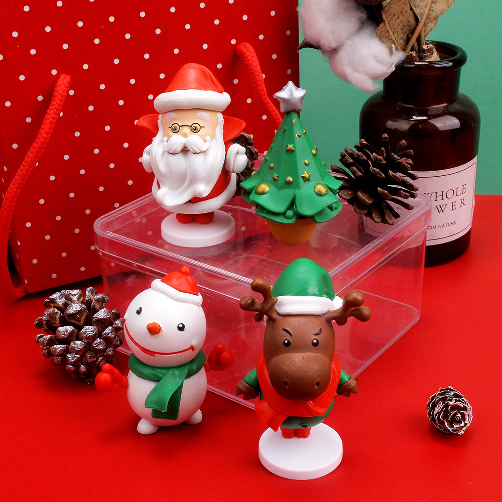Bô 04 Mô Hình Nhân Vật Noel Dễ Thương - Cao 7-7.3cm