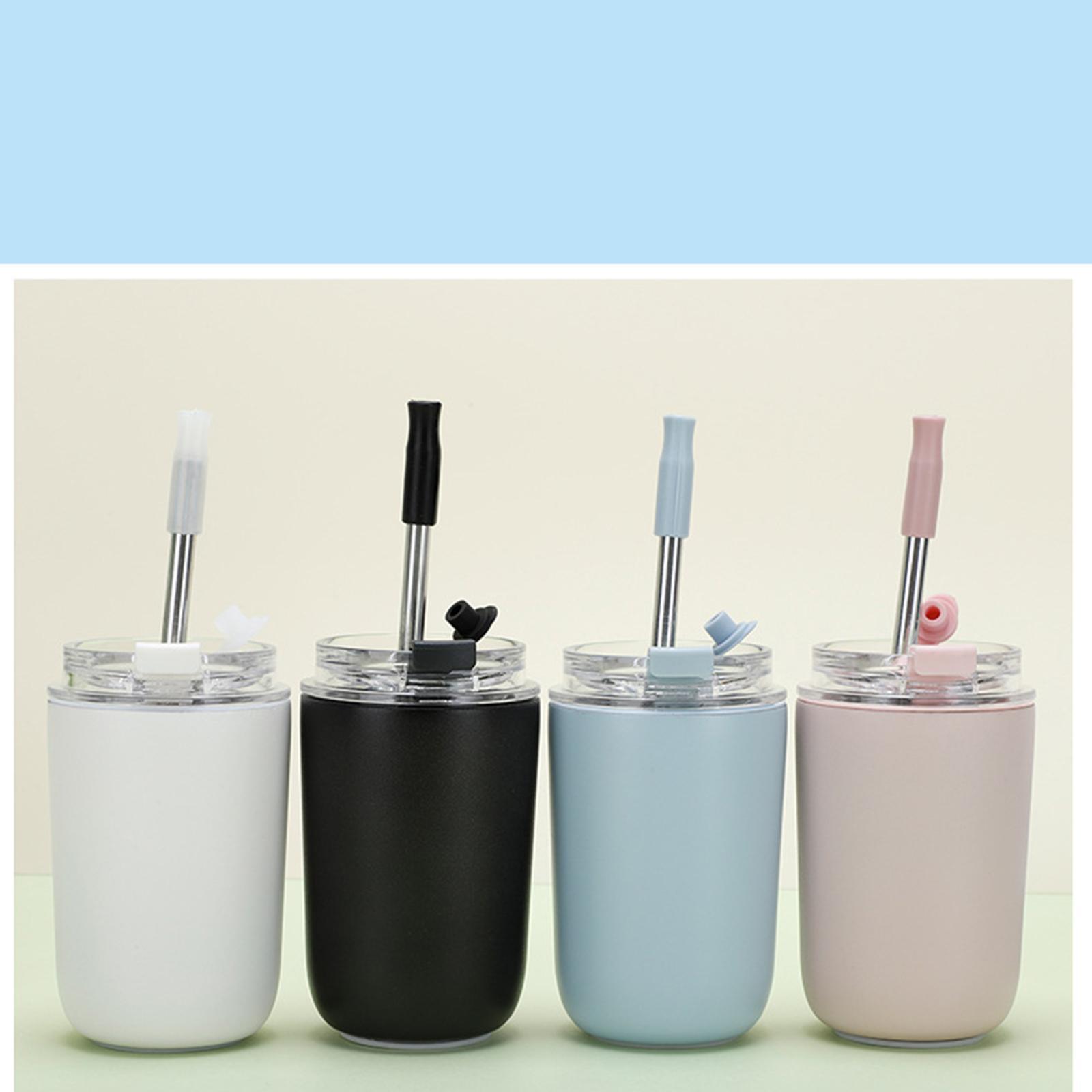 Travel Mug with Lid and Straw for Brew Hot and Cold Drinks coffee White