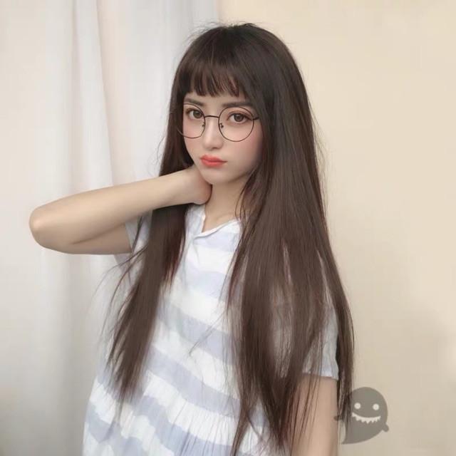 Tóc giả nguyên đầu thẳng dài siêu xinh kèm lưới và lược, Cam kết y hình, giống tóc thật 100%, chất tơ cao cấp loại 1, bấm, uốn, duỗi, gội thoải mái.