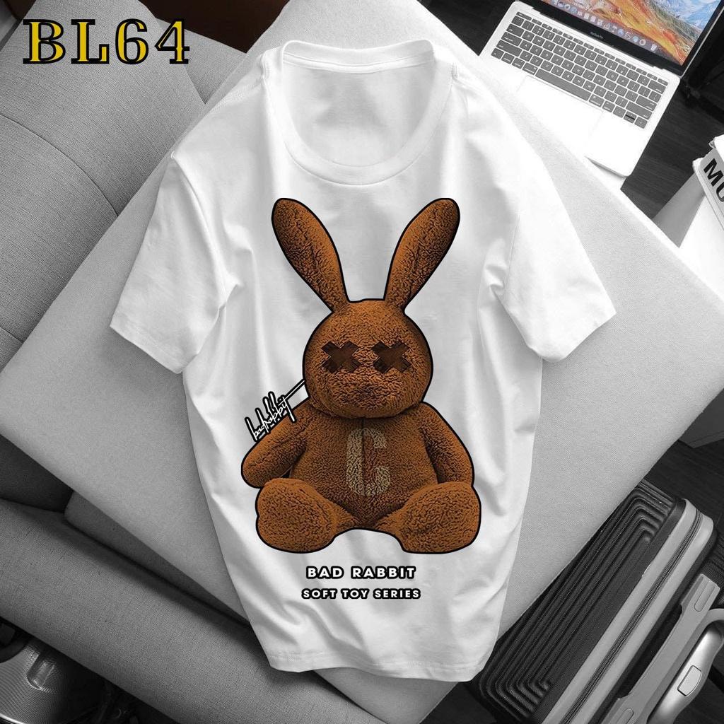 Áo thun thỏ nâu tay lỡ nam nữ, áo phông form rộng unixe chất cotton mát mịn thấm hút mồ hôi