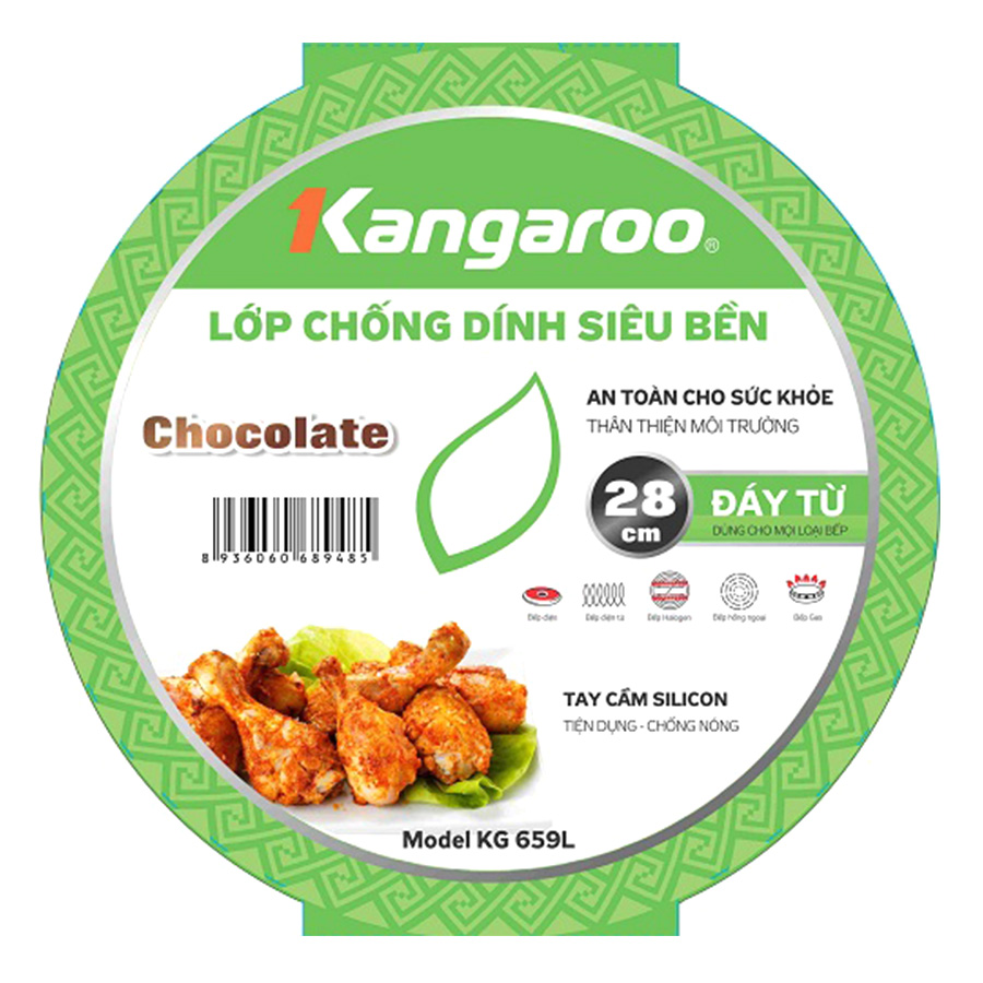 Chảo Nhôm Chống Dính Đáy Từ Kangaroo KG659L (28cm)