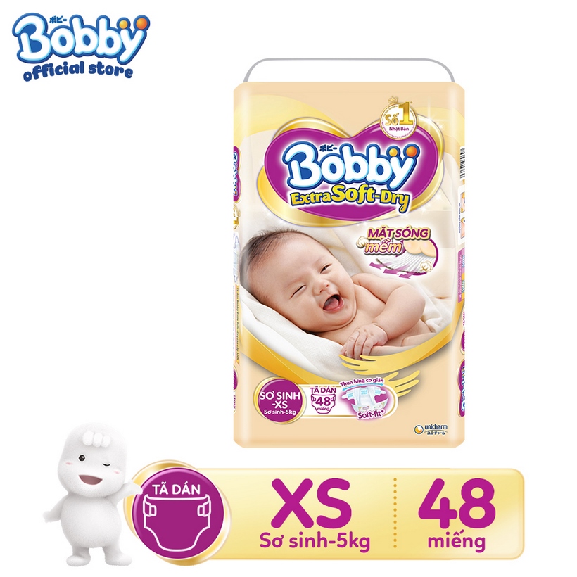 Tã dán cao cấp  Bobby Extra Soft Dry