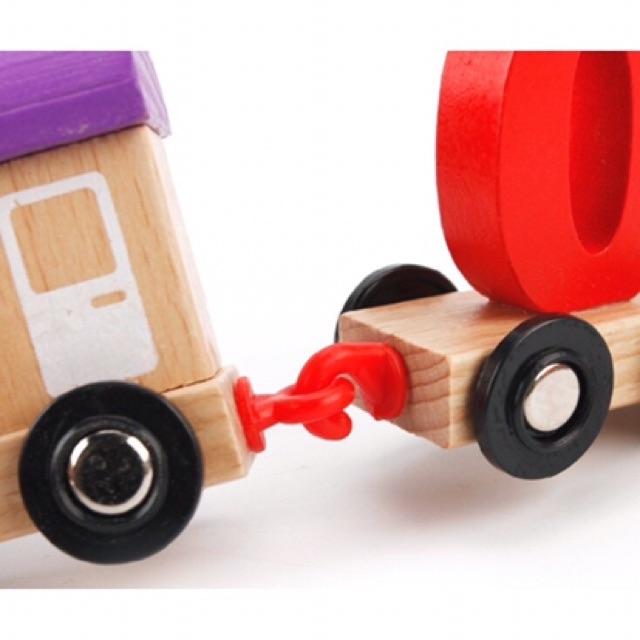 Xe lửa đồ chơi gỗ giáo dục sớm, đồ chơi thông minh đoàn tàu chữ số cho bé vừa chơi vừa học