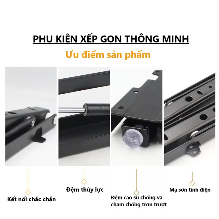 Phụ kiện xếp tường chuyển đổi thành kệ giá đỡ, ghế