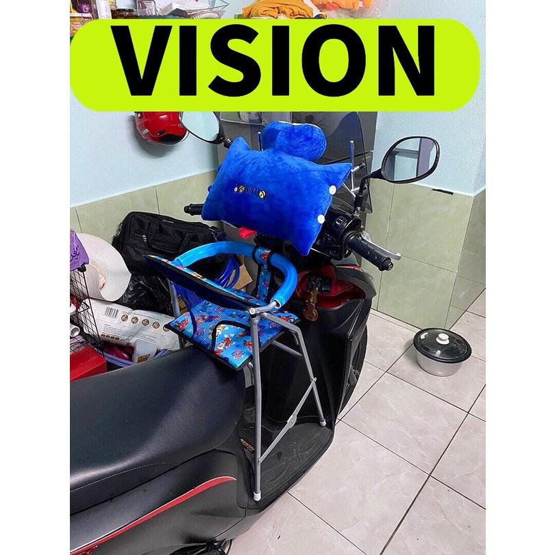 Ghế ngồi xe Vision inox có dây đai an toàn và vòng bảo hiểm cho bé , GHẾ GA XẾP INOX CÓ DÂY ĐAI