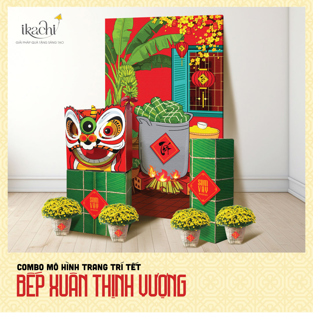 BỘ TRANG TRÍ KHÔNG GIAN TẾT “XANH” IKACHI - BẾP XUÂN THỊNH VƯỢNG