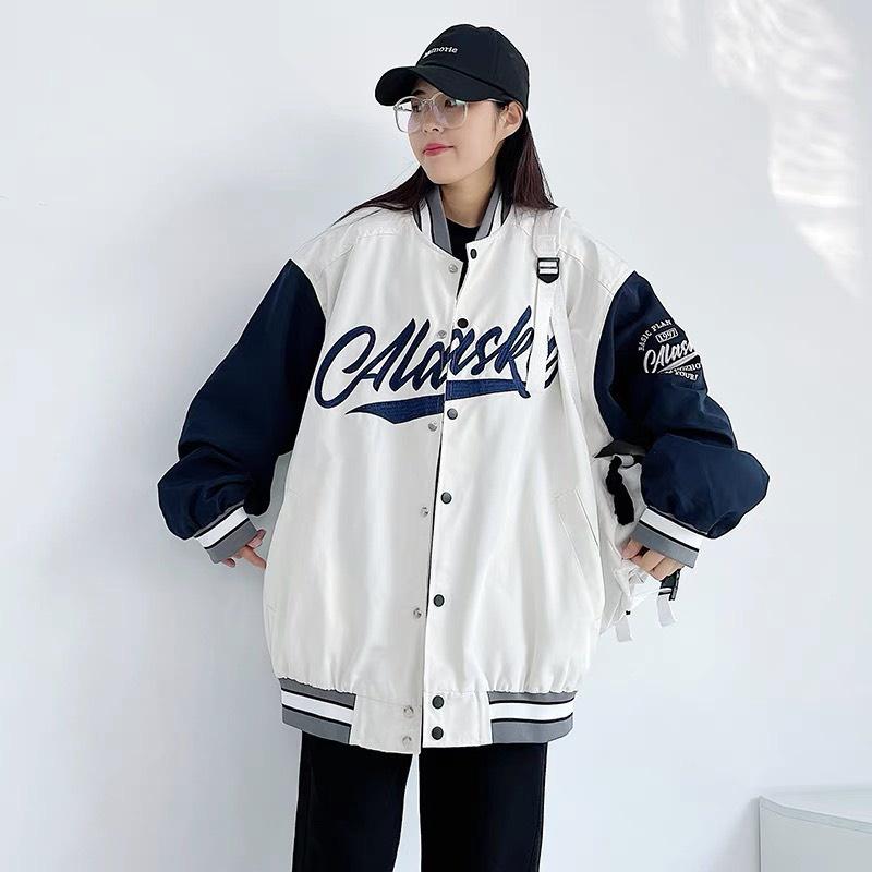 Hình ảnh Áo Bomber phối tay , áo khoác dù 2 lớp FROM RỘNG UNISEX nam nữ mặc được, in chữ trước ngực cực chất