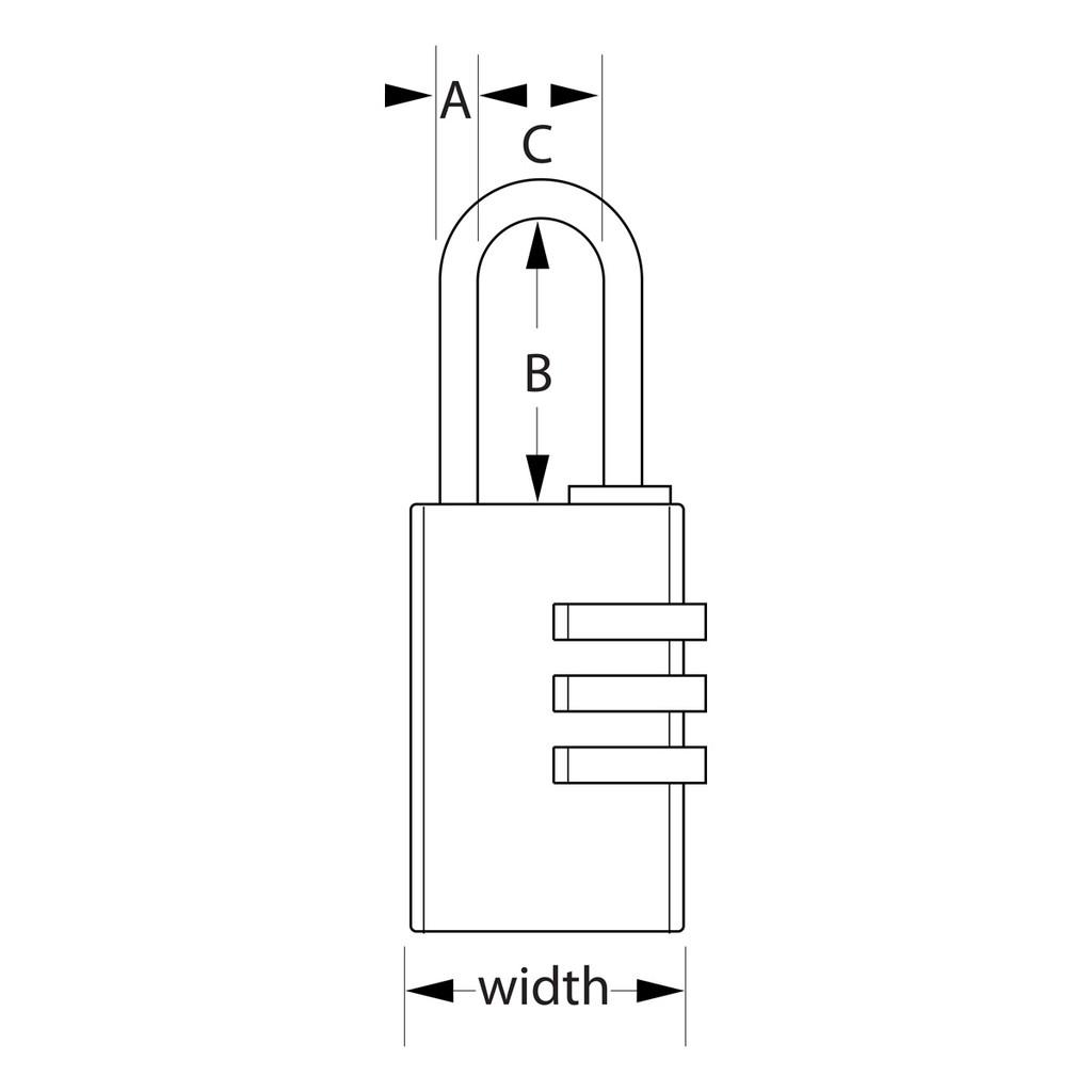 Ổ khóa số Master Lock 7620 D thân nhôm 20mm dùng khóa vali hành lý - MSOFT
