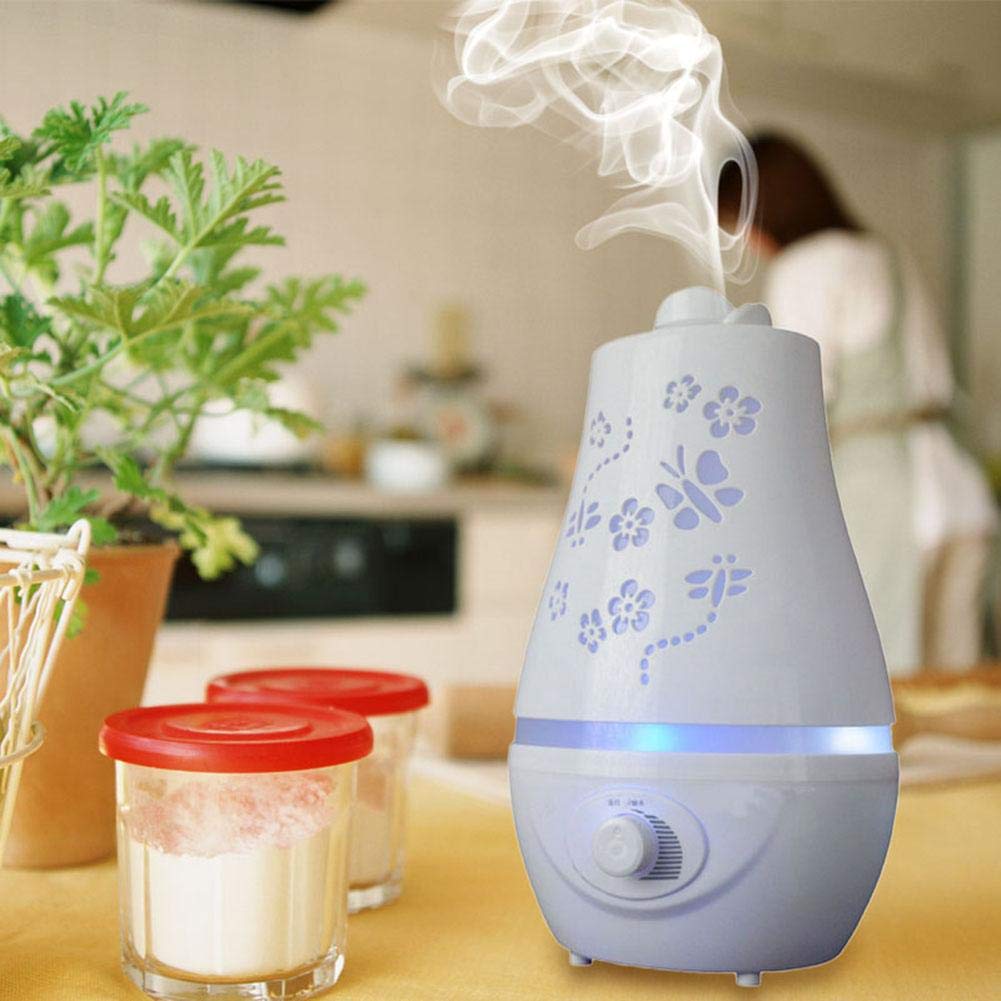 Máy Khuếch Tán Tinh Dầu 2500ml Tặng 3 Chai Sả Chanh + Bạc Hà + Oải Hương 10ml Nhập Khẩu Ấn Độ | MKT34 Hồ Điệp Đế Tròn