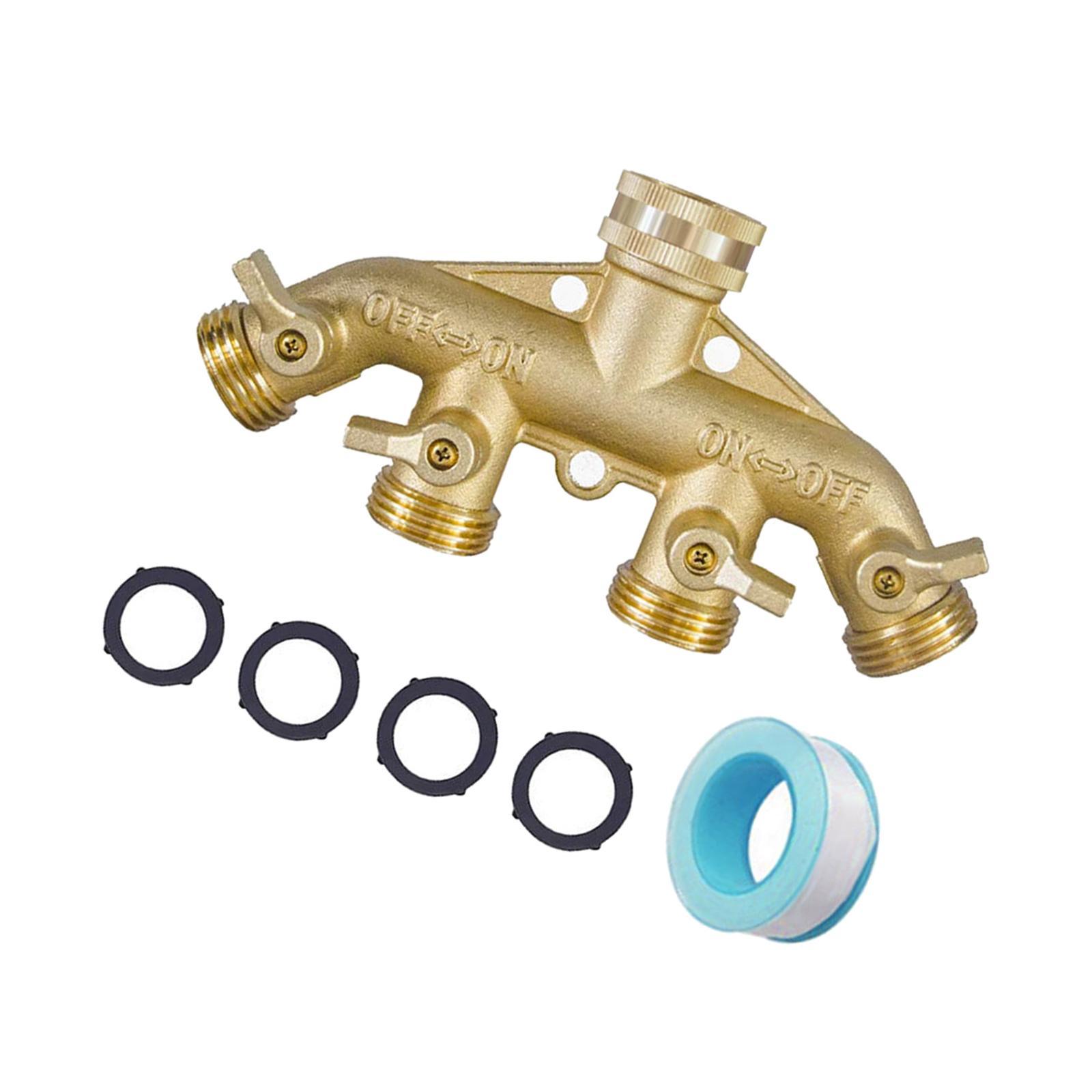 Garden Hose Splitter 3/4" Thread Brass for House Cleaning Pets Showering